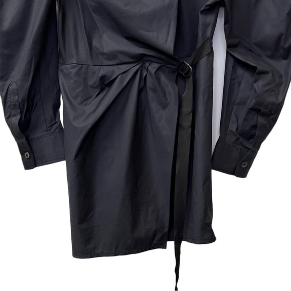 Zara Blogger Favorite Mini Dress with Knot in Midnight Navy Size M NWT - Picture 9 of 16